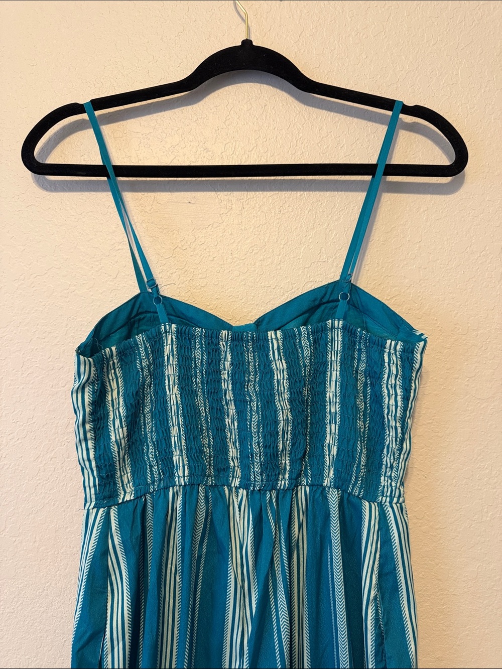 Band of Gypsies Teal Striped Bustier Jumpsuit - Picture 4 of 6